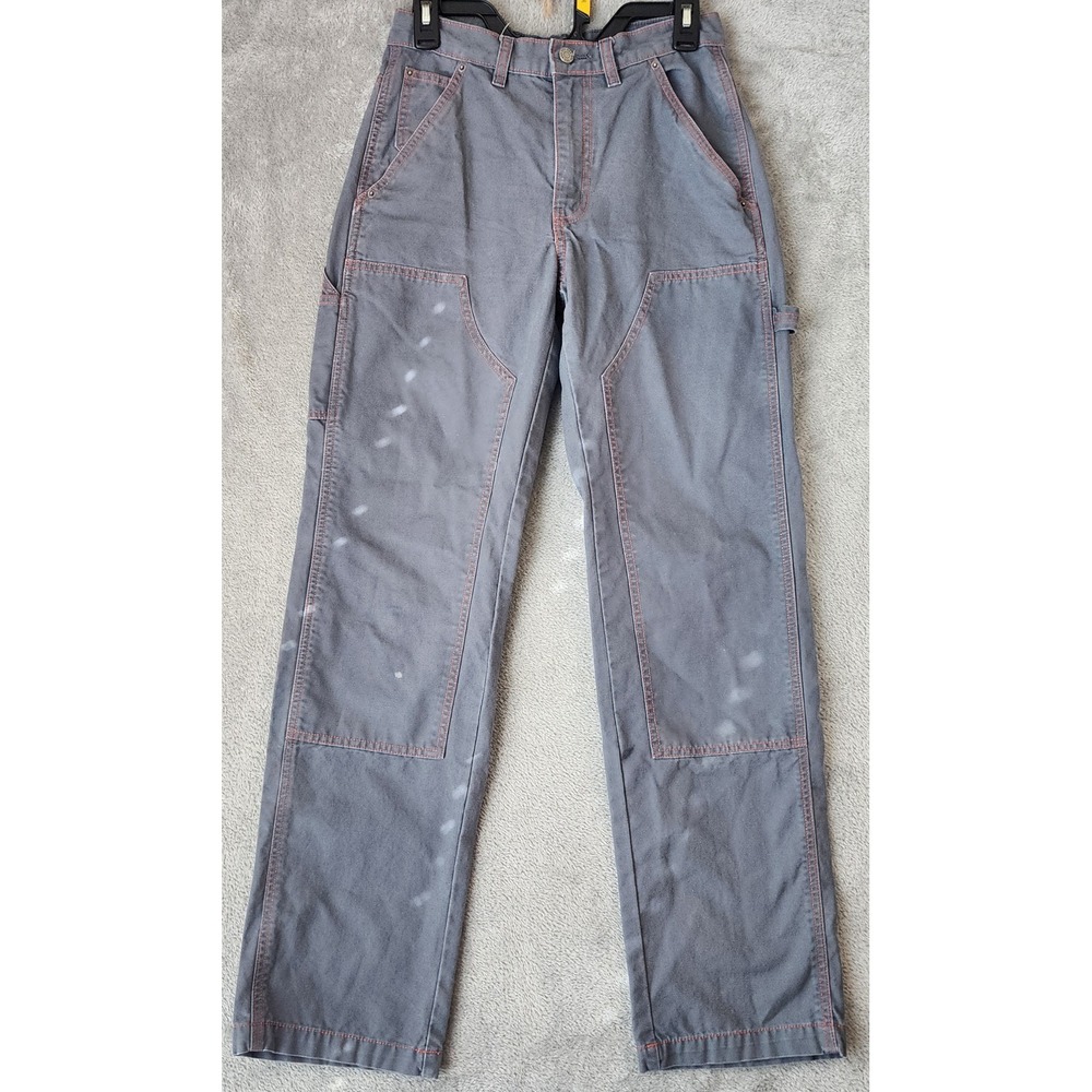 BDG Carpenter Pants Womens 26 Grey Double Knee Contrast Stitch High Rise Utility